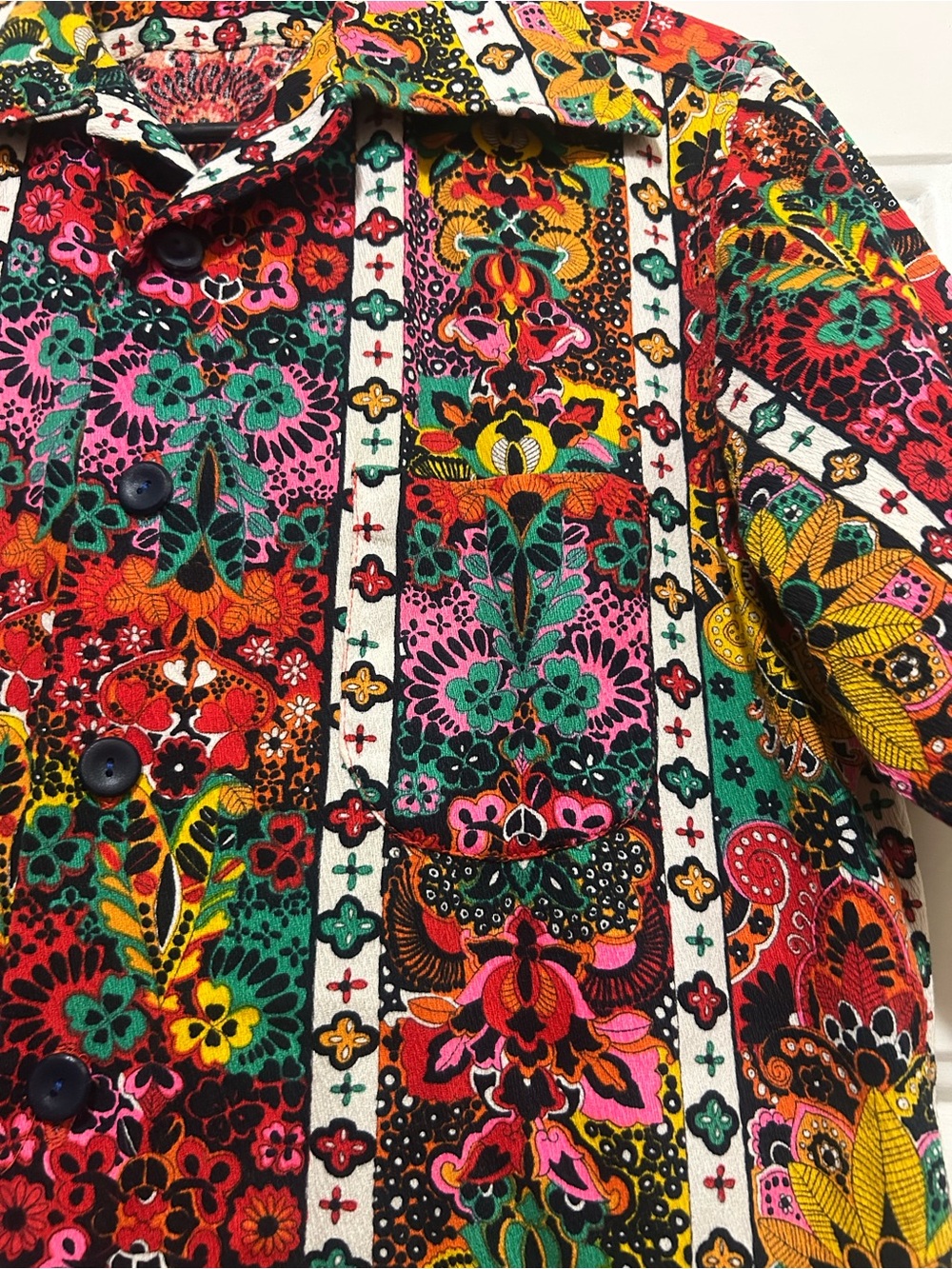 Vtg RETRO Men's Tropical Floral Short-Sleeve Shirt - Multicolor NWOT S